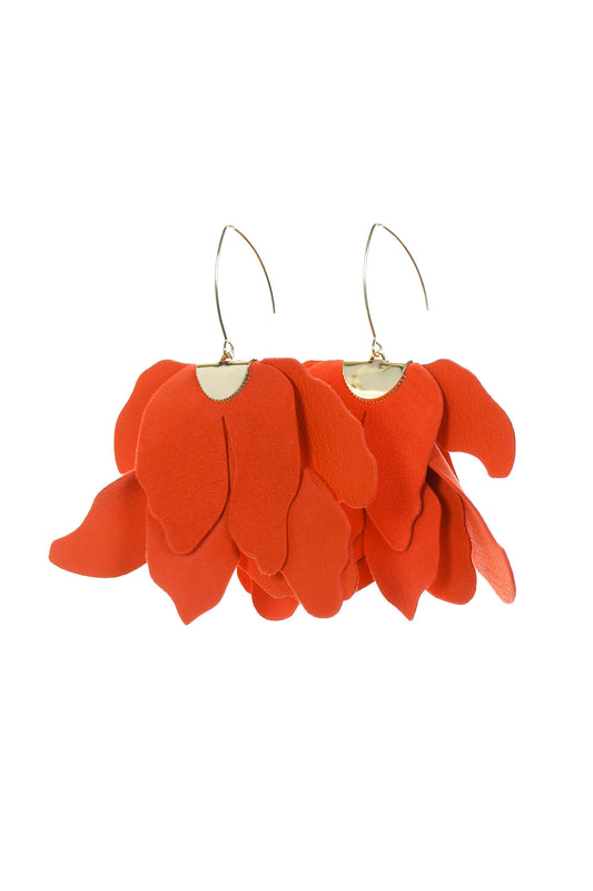 Cercei Floare Mare - Spicy Orange