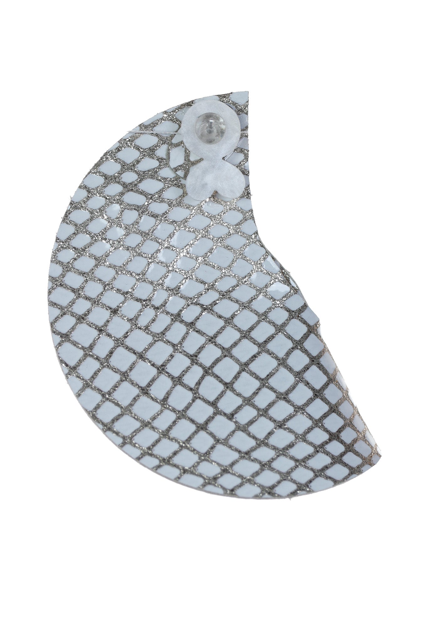 Cercei Geometrici - Alb cu auriu