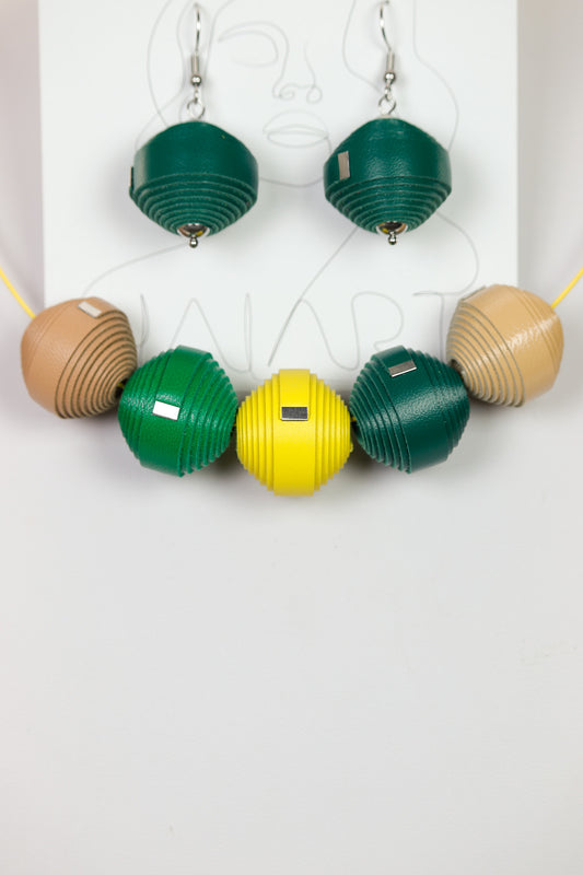 Set Colier + Cercei Leatherbonbon (279) din piele