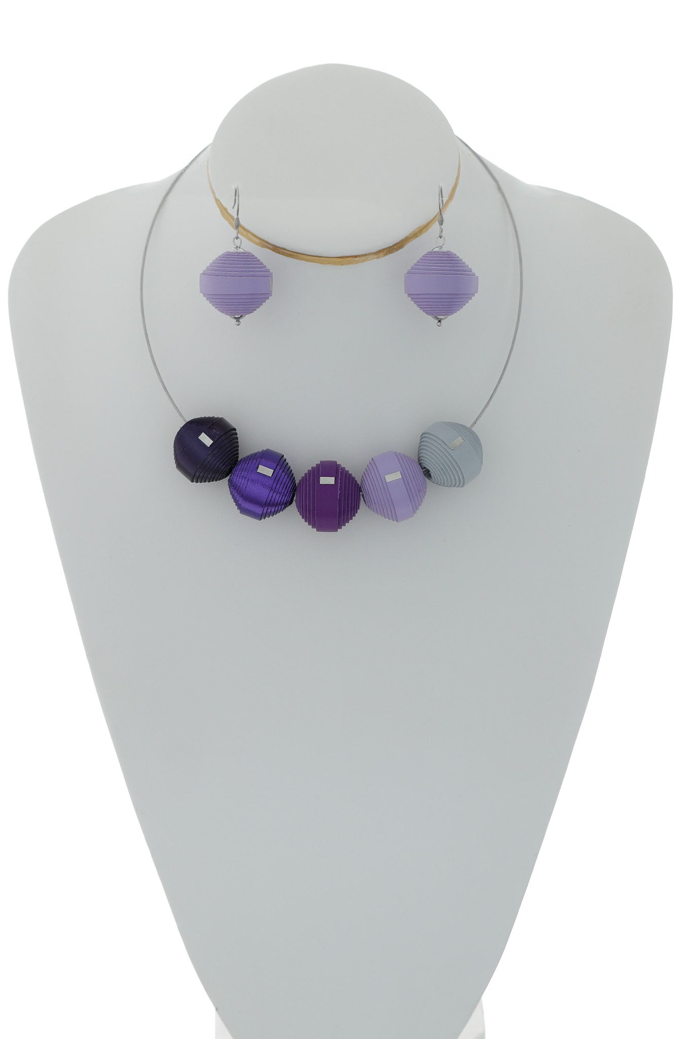 Set Colier + Cercei Leatherbonbon (321) din piele