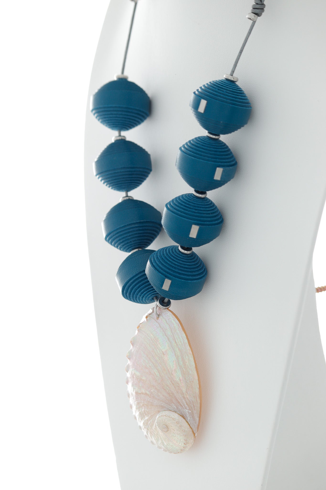 Colier unicat Leatherbonbon Marine - Albastru petrol