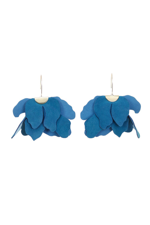 Cercei Floare Mare - Albastru denim