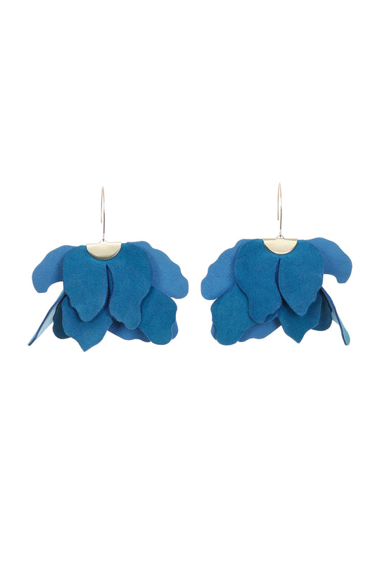 Cercei Floare Mare - Albastru denim