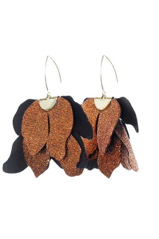 Cercei Floare Mare - Cupru metalizat