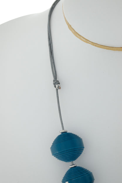 Colier unicat Leatherbonbon Marine - Albastru petrol
