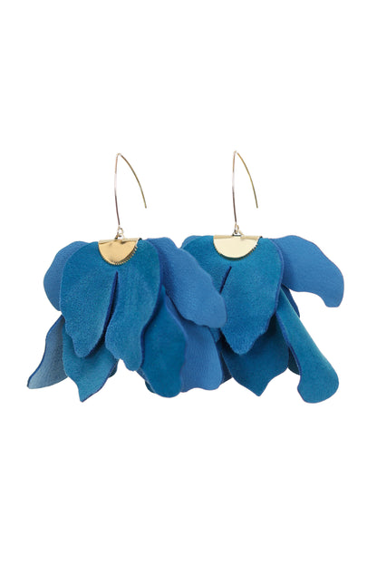 Cercei Floare Mare - Albastru denim