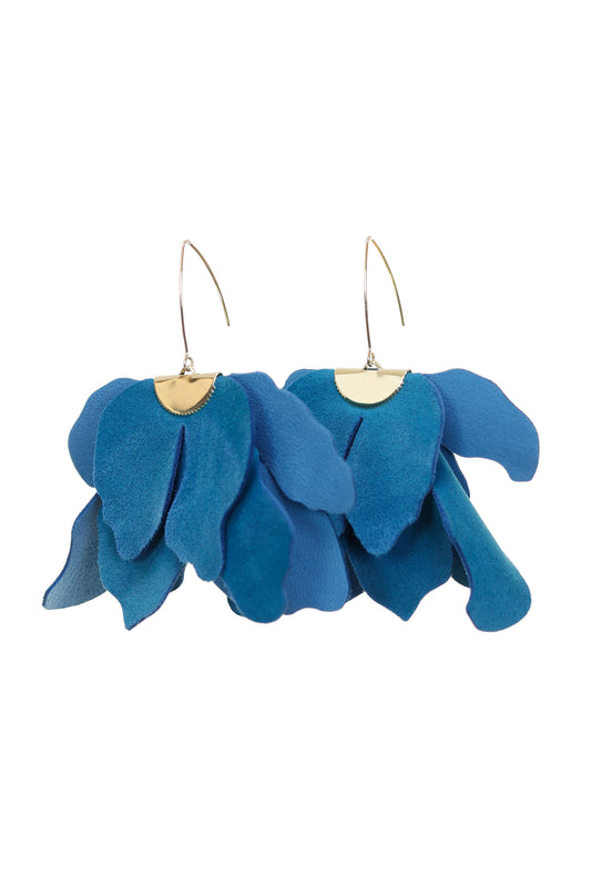 Cercei Floare Mare - Albastru denim