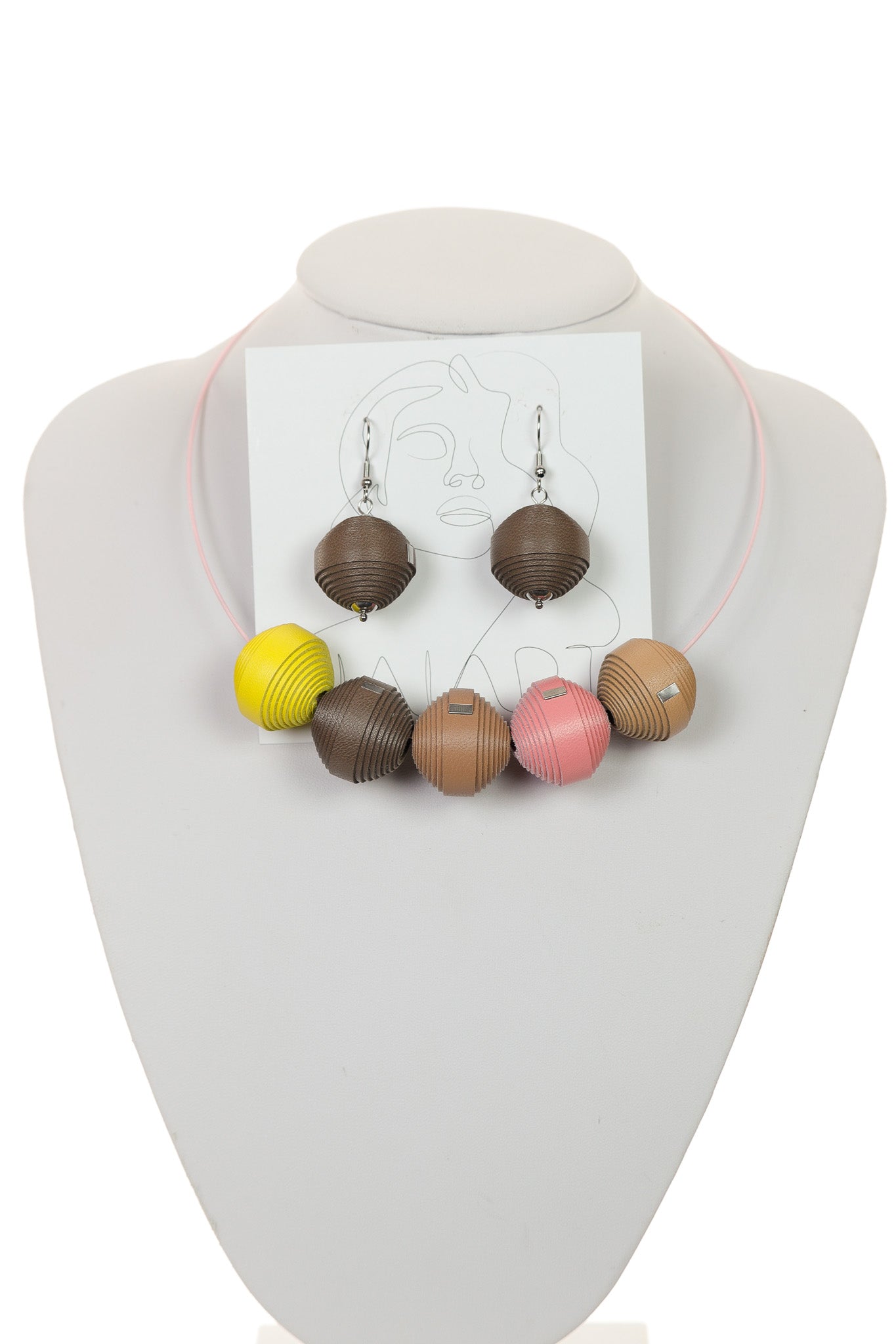 Set Colier + Cercei Leatherbonbon (280) din piele