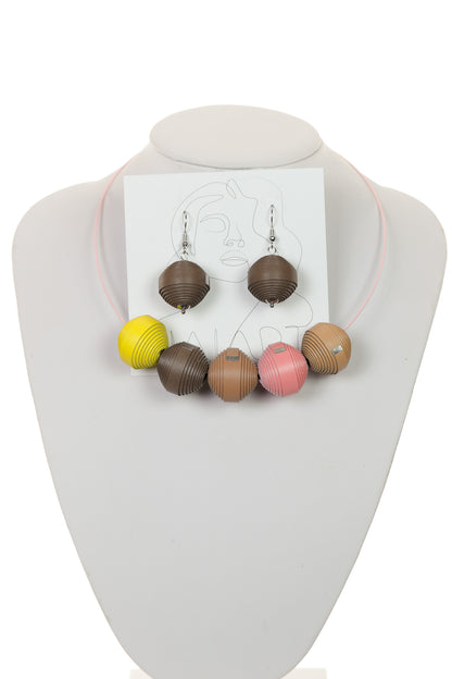 Set Colier + Cercei Leatherbonbon (280) din piele