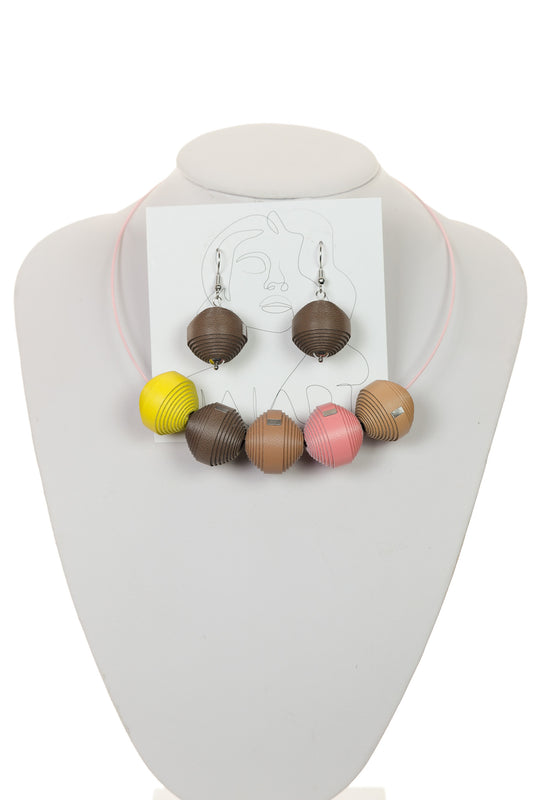 Set Colier + Cercei Leatherbonbon (280) din piele