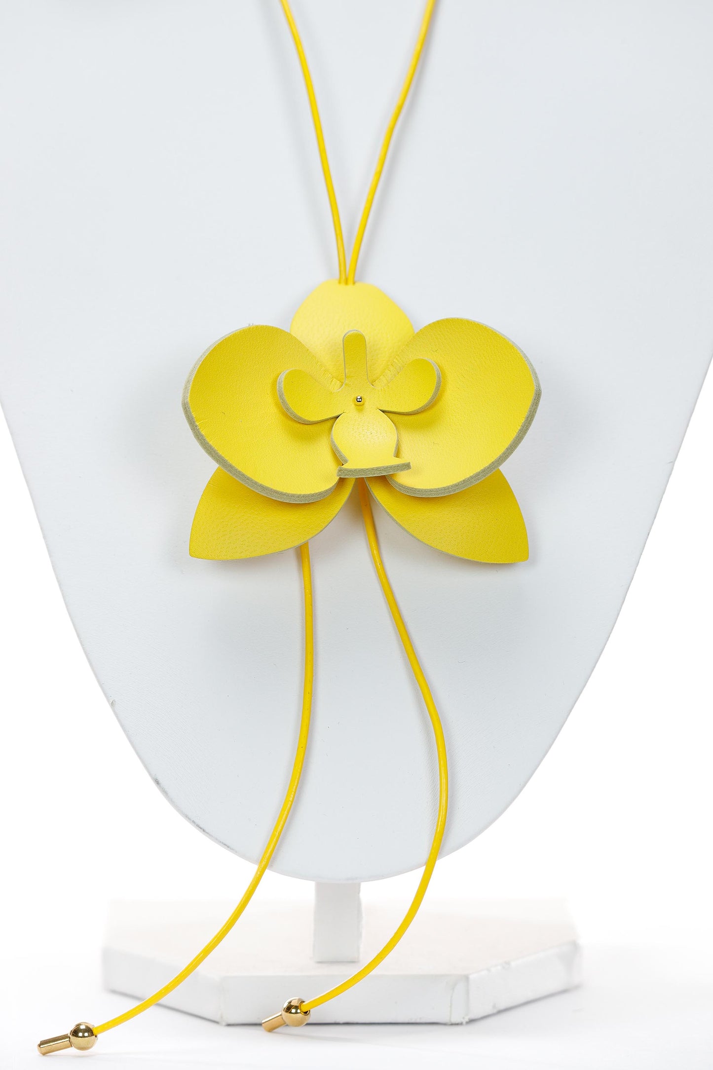 Set Colier + Cercei Orhidee - Galben Canary