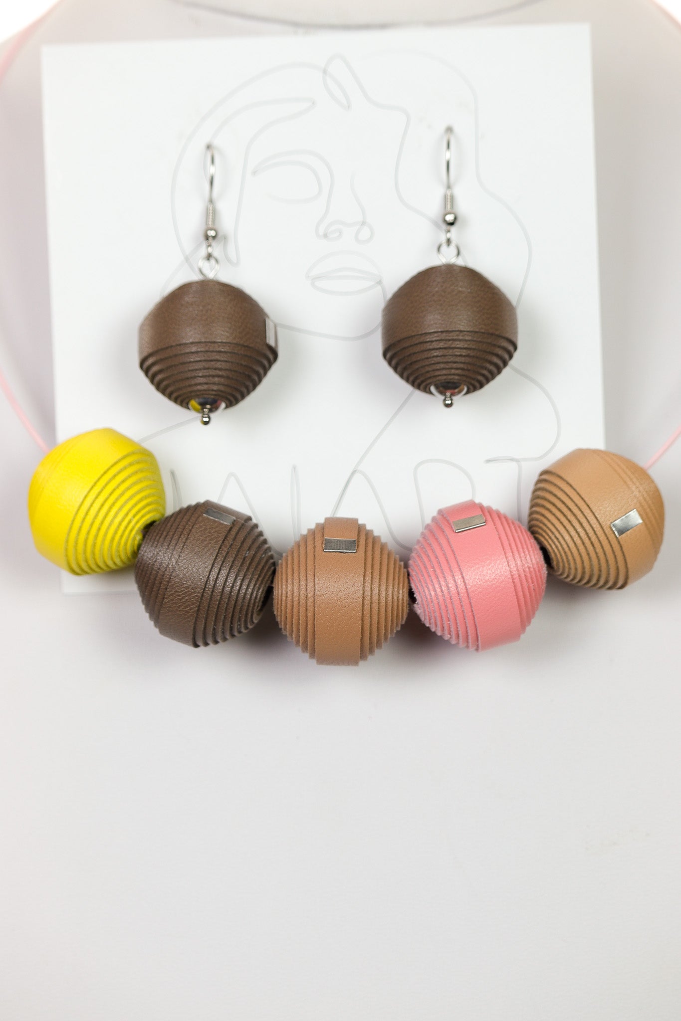 Set Colier + Cercei Leatherbonbon (280) din piele