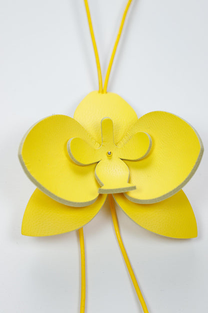 Set Colier + Cercei Orhidee - Galben Canary