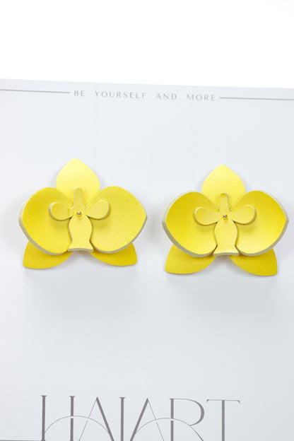 Set Colier + Cercei Orhidee - Galben Canary