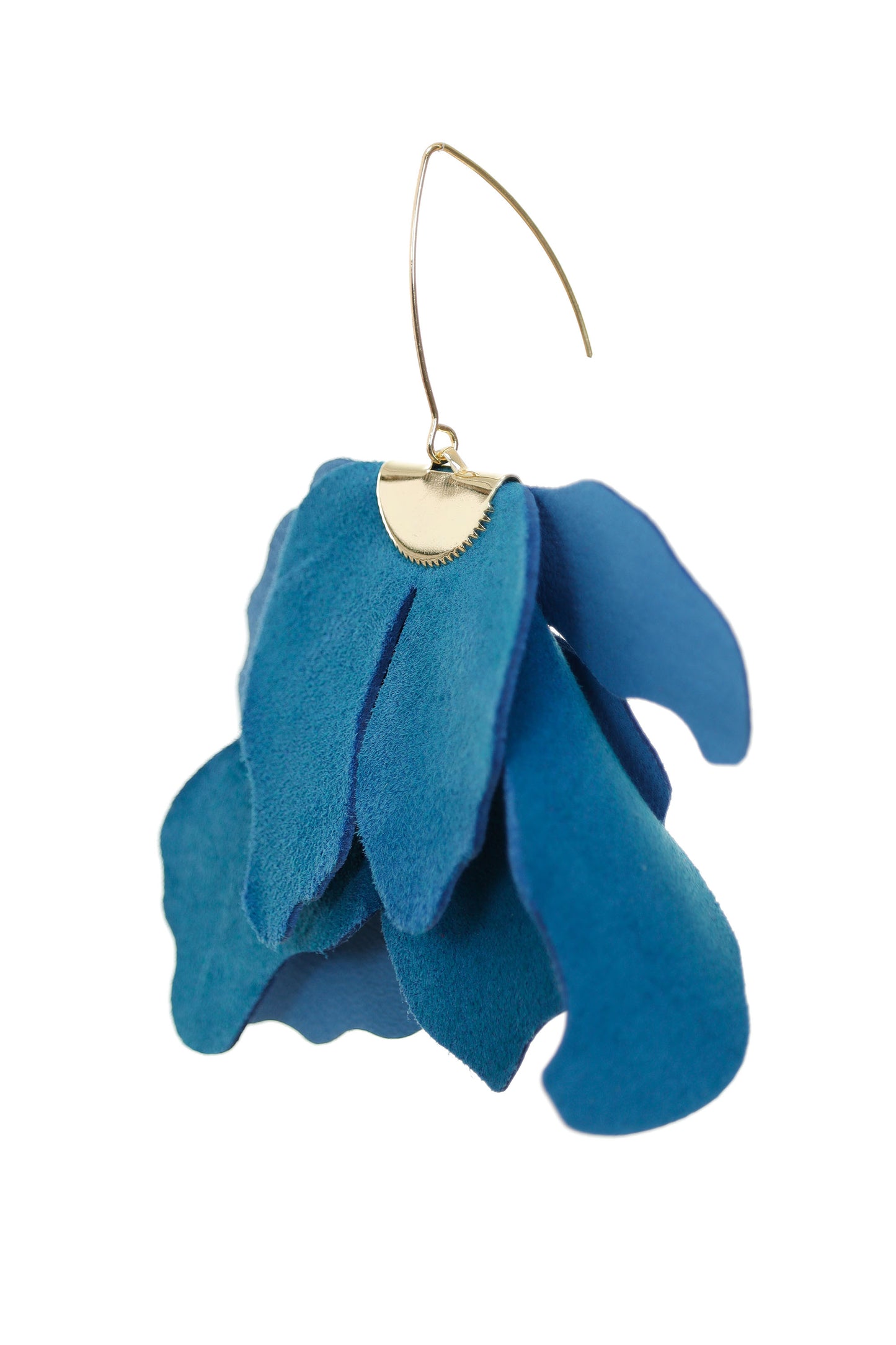 Cercei Floare Mare - Albastru denim