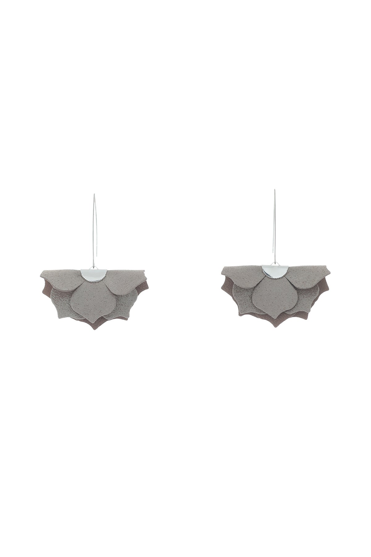 Cercei Urban Petals - Taupe cu sclipici