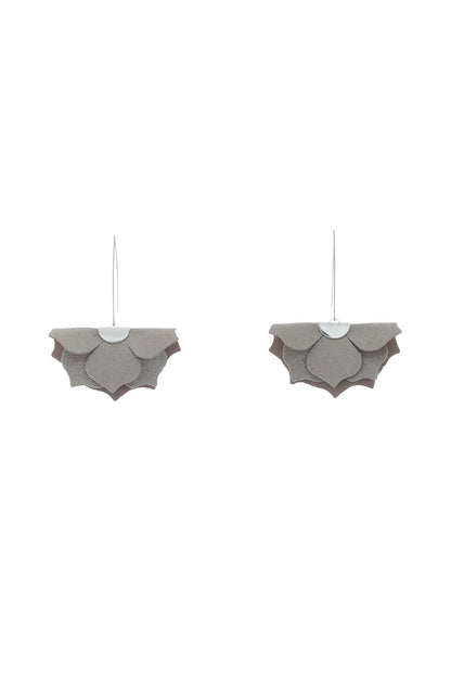 Cercei Urban Petals - Taupe cu sclipici