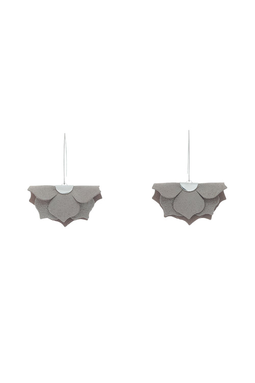 Cercei Urban Petals - Taupe cu sclipici