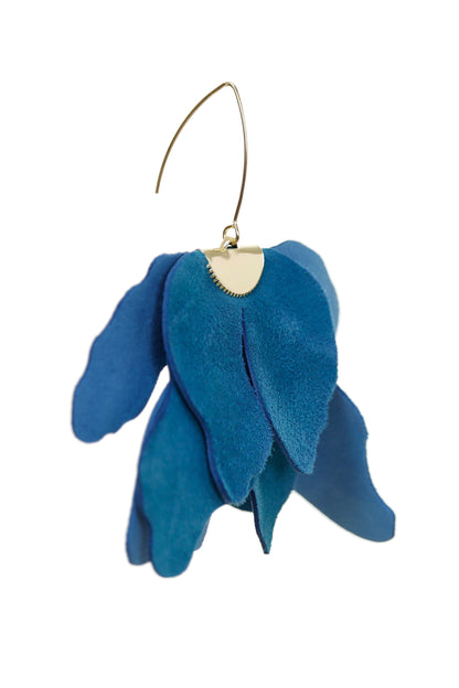 Cercei Floare Mare - Albastru denim