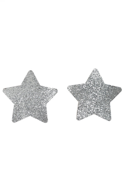 Cercei Stea - Argintiu cu sclipici