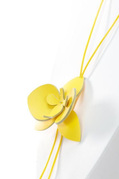 Set Colier + Cercei Orhidee - Galben Canary