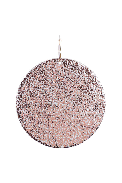 Cercei Cerc (7 cm) cu doua fete - Cupru + Alb