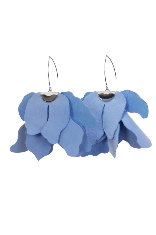 Cercei Floare Mare - Albastru pastel
