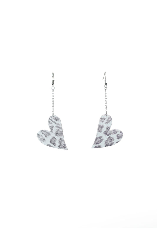 Cercei Inima Mini cu carlig - Animal print