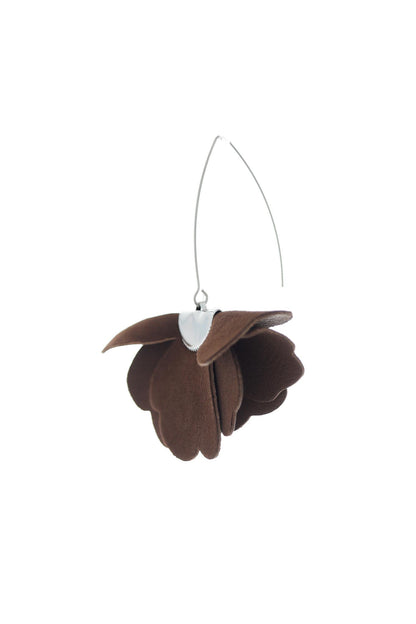 Cercei Floare Mica - Maro