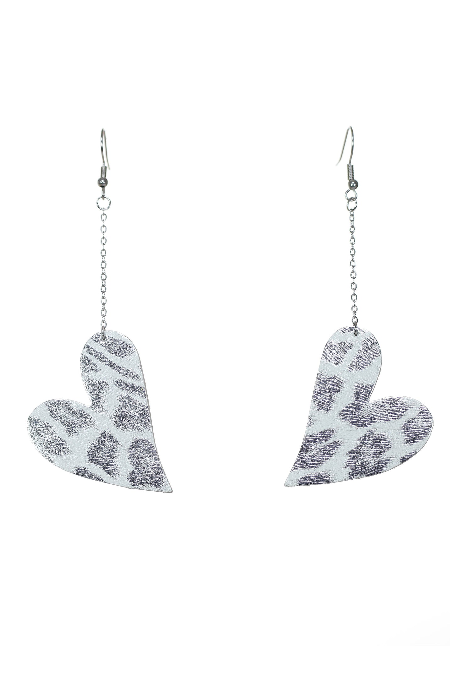Cercei Inima Mini cu carlig - Animal print