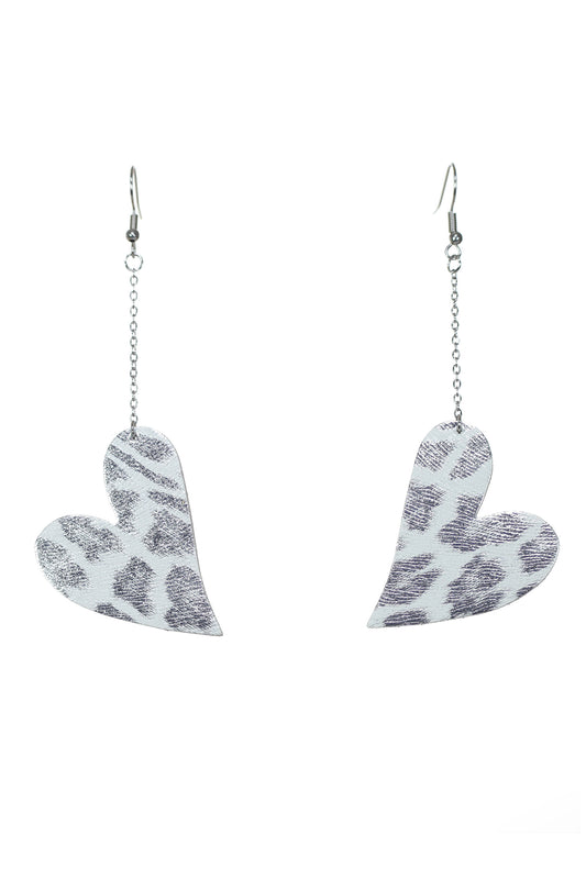 Cercei Inima Mini cu carlig - Animal print