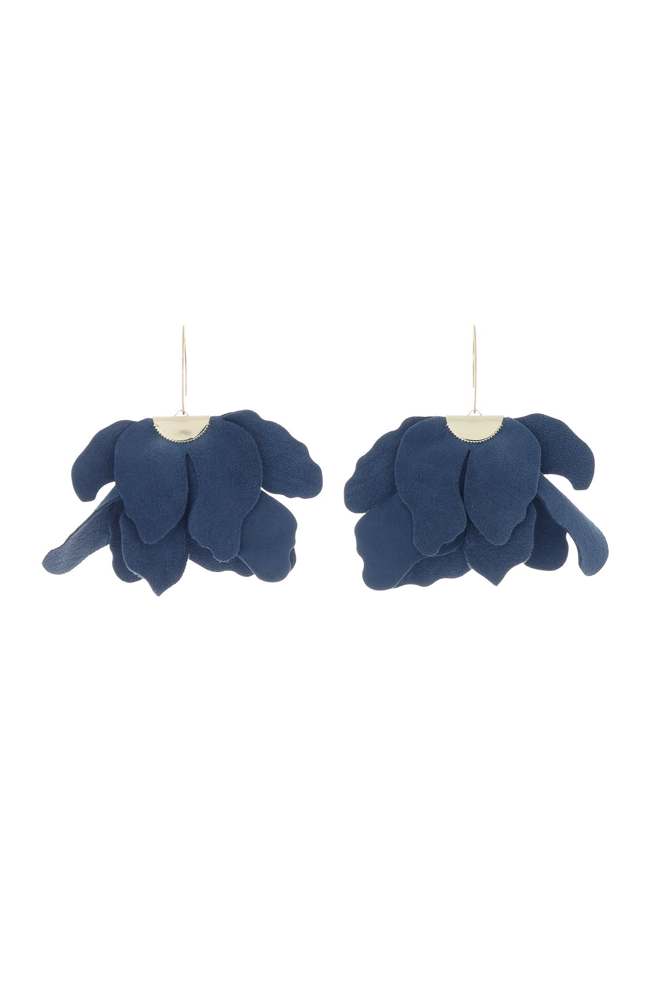 Cercei floare mare - Albastru Navy