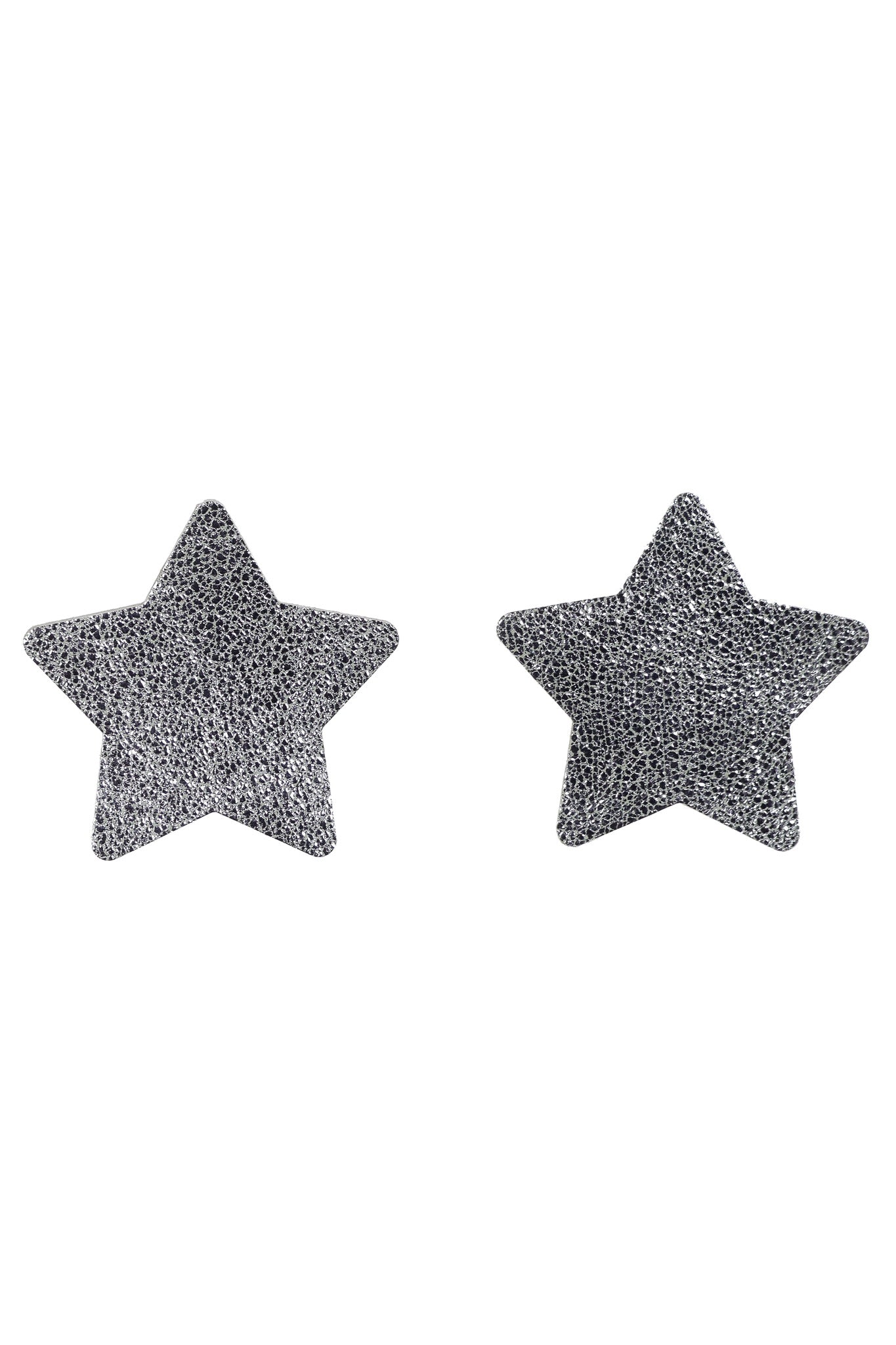 Cercei Stea - Argintiu texturat