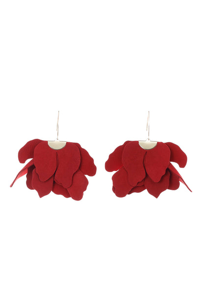 Cercei Floare mare - Rosu Carmin