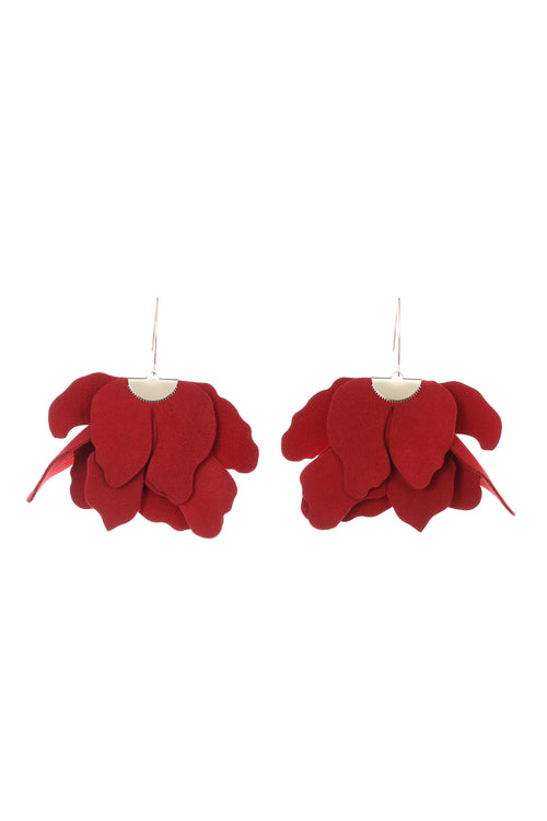 Cercei Floare mare - Rosu