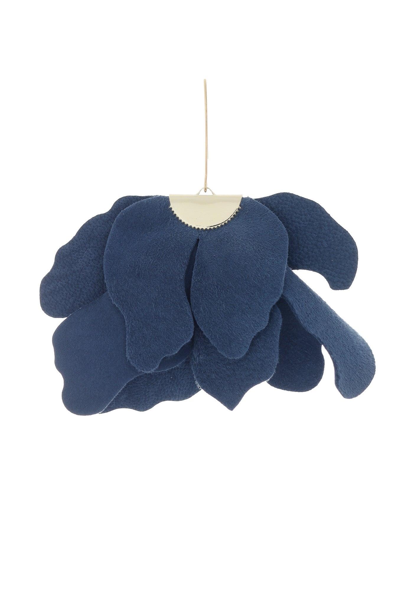 Cercei floare mare - Albastru Navy