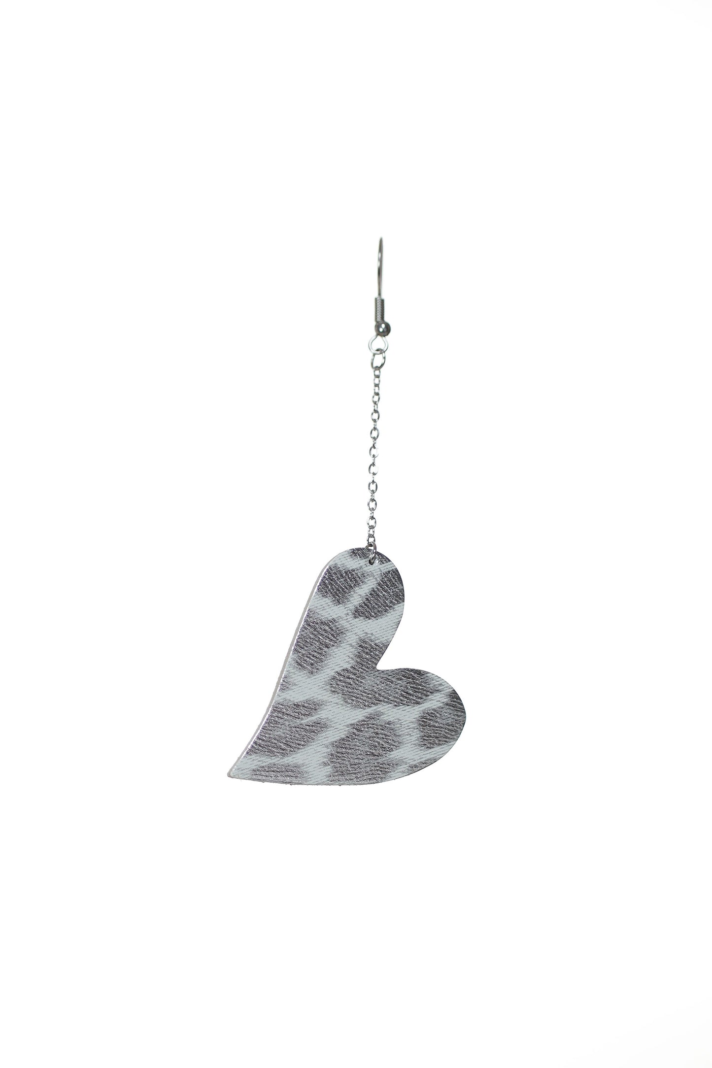 Cercei Inima Mini cu carlig - Animal print