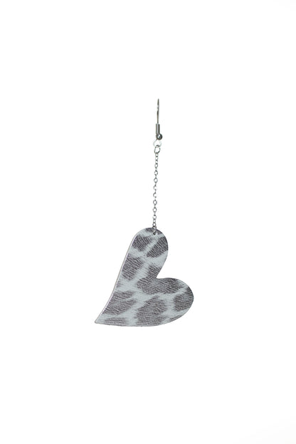 Cercei Inima Mini cu carlig - Animal print