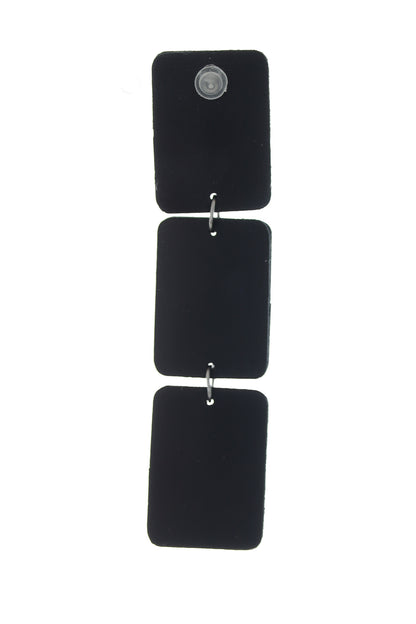 Cercei Geometrici cu perle baroc - Negru