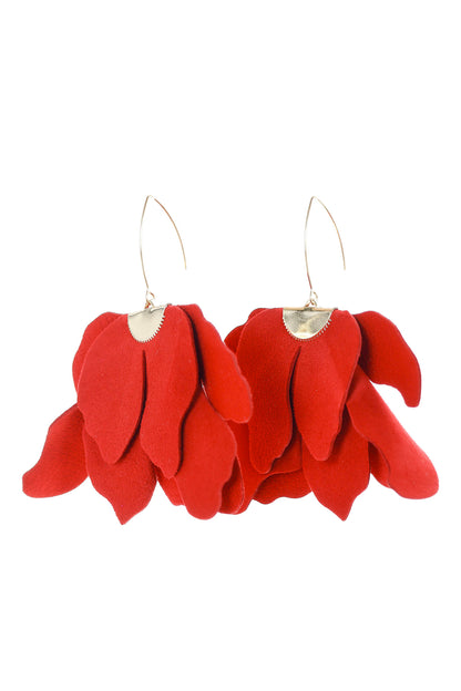 Cercei Floare Mare - Fiery Red