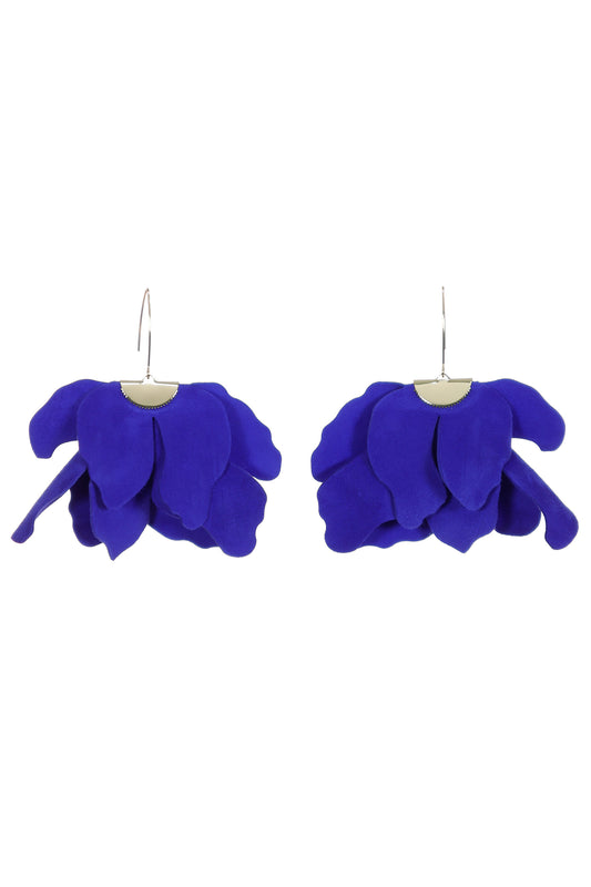 Cercei Floare Mare - Royal Blue