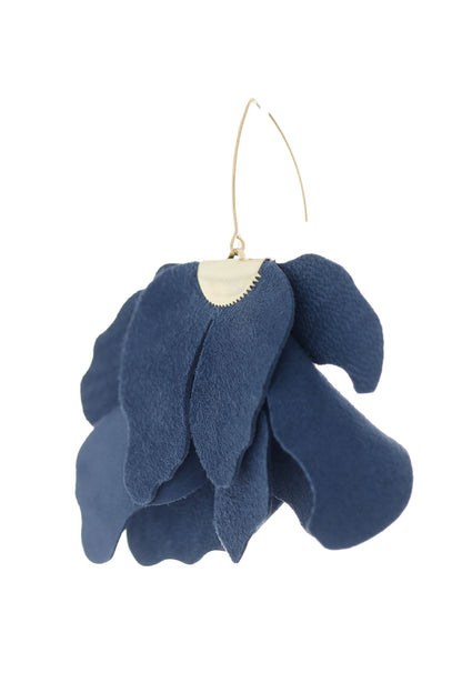 Cercei floare mare - Albastru Navy
