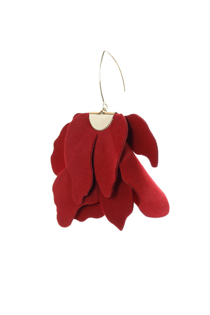 Cercei Floare mare - Rosu Carmin