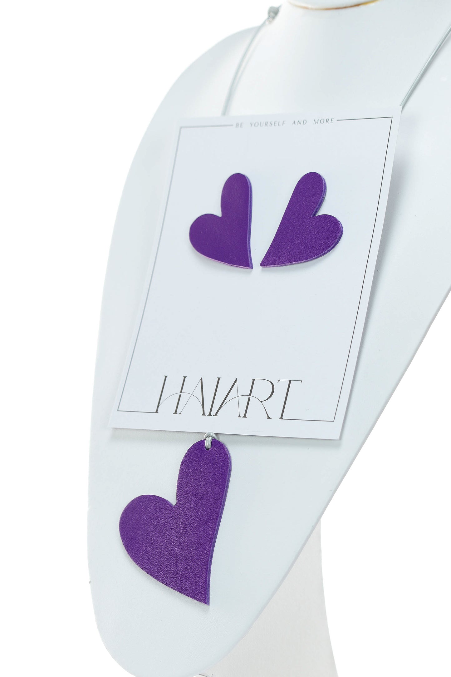 Set Colier + Cercei Inima - Violet