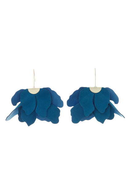Cercei Floare Mare - Albastru denim