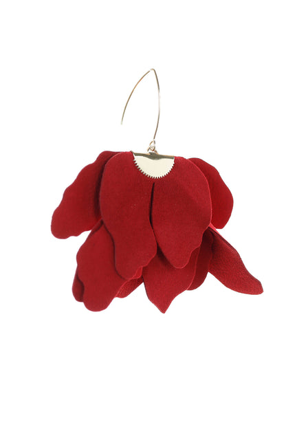 Cercei Floare mare - Rosu Carmin