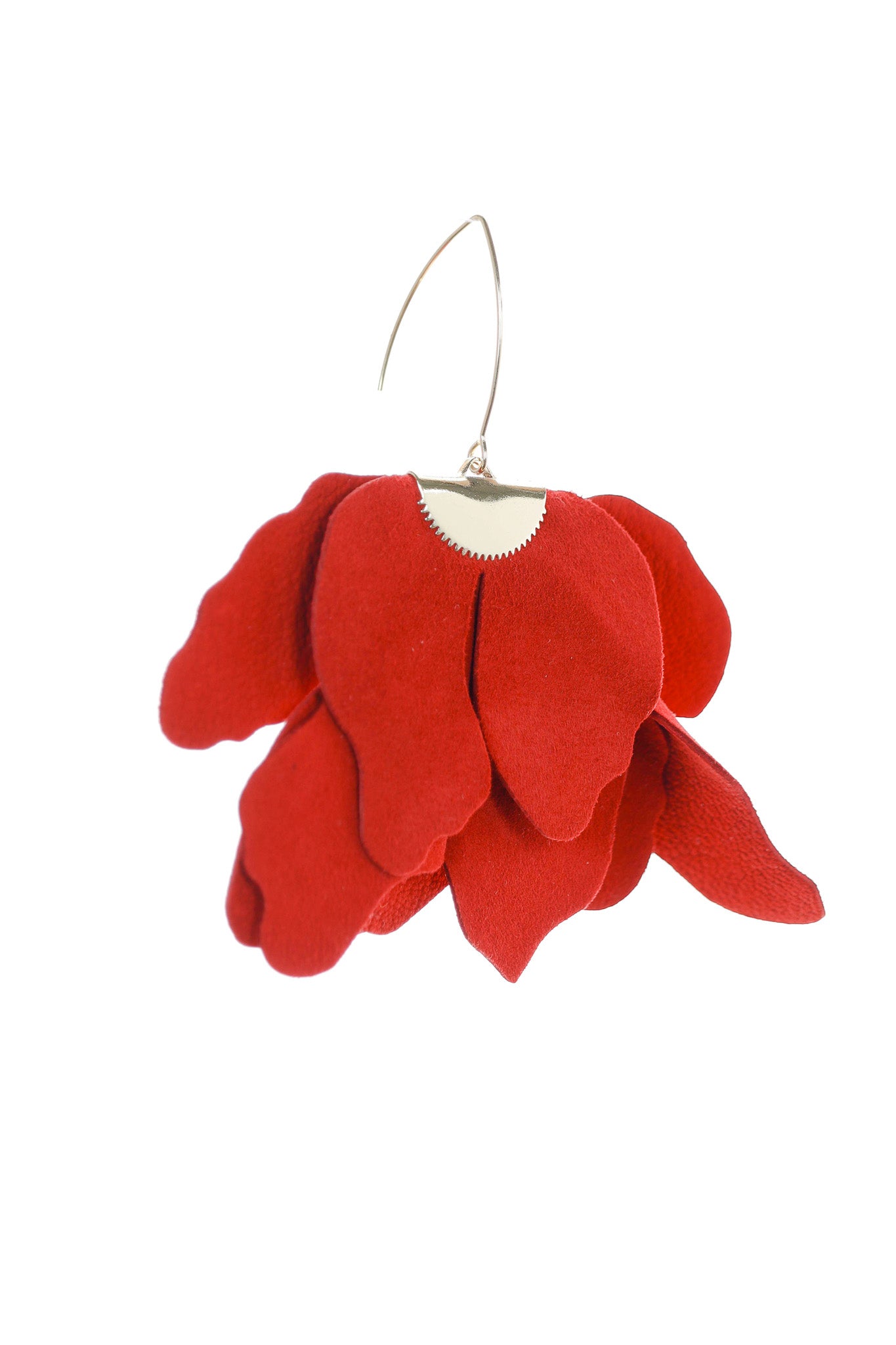 Cercei Floare Mare - Fiery Red