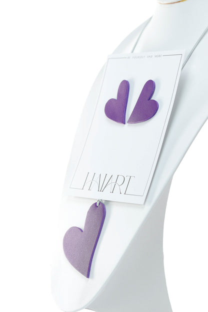 Set Colier + Cercei Inima - Violet