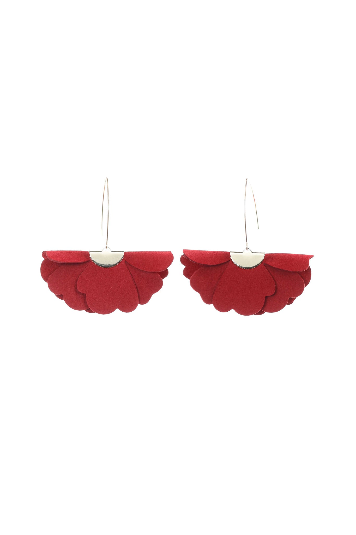 Cercei Floare mica - Rosu Carmin