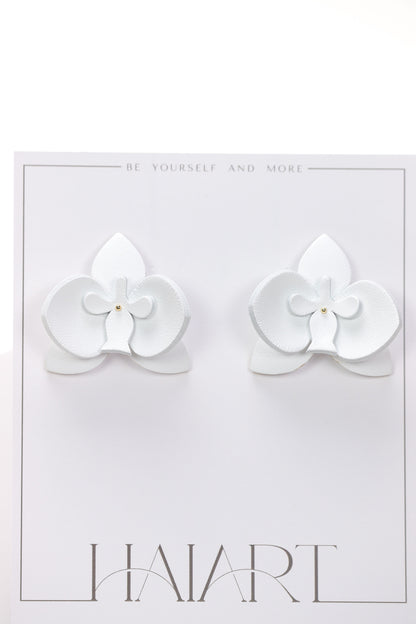 Set Colier + Cercei Orhidee - Pure White & Gold